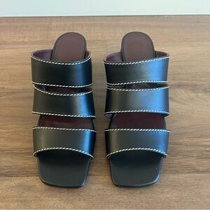 Staud Claudette Heel in Black Leather